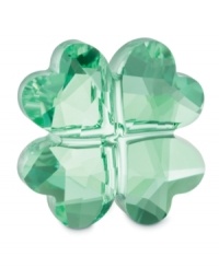 You're in luck. This four-leaf clover figurine is one to treasure, crafted of emerald-green Swarovski crystal with sparkling heart-shaped leaves and faceted cuts. You're in luck. This four-leaf clover figurine is one to treasure, crafted of emerald-green Swarovski crystal with sparkling heart-shaped leaves and faceted cuts.