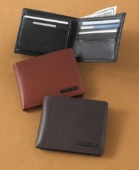 Crafted in smooth, handsome leather, this passcase wallet from Geoffrey Beene is a must-have for guys of all ages. Crafted in smooth, handsome leather, this passcase wallet from Geoffrey Beene is a must-have for guys of all ages.