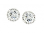 B. Brilliant Sterling Silver Earrings, Pave Cubic Zirconia Stud Earrings (1-3/4 ct. t.w.)