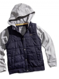 GUESS Big Boy Hooded Bubble Vest, NAVY (16/18)