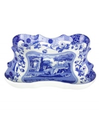 A charming rendition of the Italian countryside, the Blue Italian pattern is a beloved classic in tableware. This beautiful tray features the famous blue and white design framed by an Imari border, inspired by Chinese porcelain. A charming rendition of the Italian countryside, the Blue Italian pattern is a beloved classic in tableware. This beautiful tray features the famous blue and white design framed by an Imari border, inspired by Chinese porcelain.