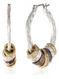 NINE WEST VINTAGE AMERICA Taking Shape Tri-Tone Hoop Earrings NINE WEST VINTAGE AMERICA Taking Shape Tri-Tone Hoop Earrings