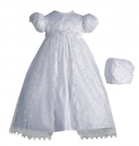 Lauren Madison baby girl Newborn Christening Baptism Special occasion Organza Split Front Skirt Over Bridal Satin dress gown , White, 6-9 Months Lauren Madison baby girl Newborn Christening Baptism Special occasion Organza Split Front Skirt Over Bridal Satin dress gown , White, 6-9 Months