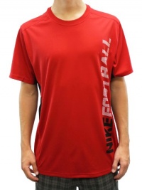 Nike Men's Dri-Fit Nike Football T-Shirt Red 424109-648 Nike Men's Dri-Fit Nike Football T-Shirt Red 424109-648