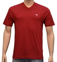 Adidas Mens Solid V-Neck Tee in Cardinal Red Adidas Mens Solid V-Neck Tee in Cardinal Red