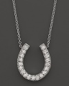 Horseshoe Diamond Pendant Necklace in 14K White Gold, 0.20 ct.t.w.