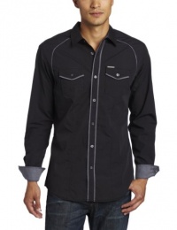 Marc Ecko Cut & Sew Men's Long Sleeve Stripe Chambray Shirt Marc Ecko Cut & Sew Men's Long Sleeve Stripe Chambray Shirt