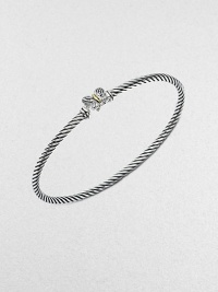 From the Cable Collectible Collection. This sweet style features a pretty butterfly with an 18k gold thorax on an iconic cable bangle. Sterling silver18k goldDiameter, about 2½Slip-on styleImported From the Cable Collectible Collection. This sweet style features a pretty butterfly with an 18k gold thorax on an iconic cable bangle. Sterling silver18k goldDiameter, about 2½Slip-on styleImported