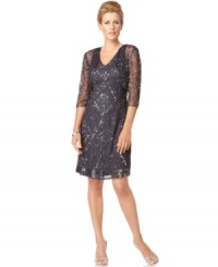 Patra's sheer bolero jacket is a perfect way to cover arms without feeling too heavy or detracting from the sleek silhouette of the beaded petite dress it pairs with. Patra's sheer bolero jacket is a perfect way to cover arms without feeling too heavy or detracting from the sleek silhouette of the beaded petite dress it pairs with.
