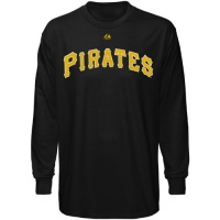 MLB Majestic Pittsburgh Pirates Official Wordmark Long Sleeve T-shirt - Black MLB Majestic Pittsburgh Pirates Official Wordmark Long Sleeve T-shirt - Black