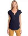 Lucky Brand Women's Marina Ruched Sleeve Top