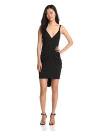 BCBGMAXAZRIA Women's Terrianne Deep V-Neck Draped Dress, Black, Small BCBGMAXAZRIA Women's Terrianne Deep V-Neck Draped Dress, Black, Small