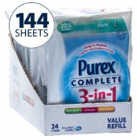 Purex Complete 3-in-1 Laundry Refill,pure & Clean Scent (Big Value 144 Sheets)