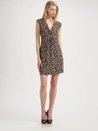 An on-trend tribal print decorates this versatile, ultra-flattering style.V necklineCap sleevesTwist front detailConcealed side zipFully linedAbout 21 from natural waist95% polyester/5% spandexDry cleanImportedModel shown is 5'10 (177cm) wearing US size 4. An on-trend tribal print decorates this versatile, ultra-flattering style.V necklineCap sleevesTwist front detailConcealed side zipFully linedAbout 21 from natural waist95% polyester/5% spandexDry cleanImportedModel shown is 5'10 (177cm) wearing US size 4.