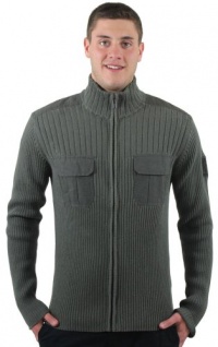 Calvin Klein Men's Long Sleeve Military Zip Cardigan, Battlefield, Small Calvin Klein Men's Long Sleeve Military Zip Cardigan, Battlefield, Small