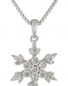 Sterling Silver Diamond Snowflake Pendant Necklace (1/5 cttw, I-J Color, I3 Clarity), 18