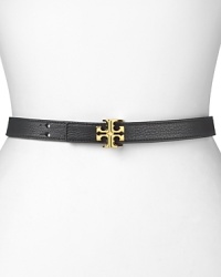 Crafted of leather and accented by an understated designer buckle, Tory Burch's signature belt effortlessly lends looks a dash of the brand's polished-chic. Crafted of leather and accented by an understated designer buckle, Tory Burch's signature belt effortlessly lends looks a dash of the brand's polished-chic.