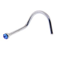 Sapphire Blue Gem MICRO Nose Ring Twister Sapphire Blue Gem MICRO Nose Ring Twister