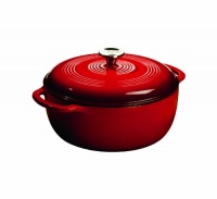 Lodge Color EC6D43 Enameled Cast Iron Dutch Oven, Island Spice Red, 6-Quart