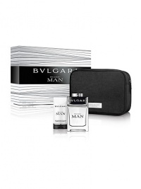 Elegant, sophisticated, and contemporary, the BVLGARI MAN Pouch Set embodies masculine charisma. Set includes: Eau de Toilette Spray, 3.4 oz.; Shampoo & Shower Gel, 2.5 oz. and a stylish toiletry case. case. Made in Italy. Elegant, sophisticated, and contemporary, the BVLGARI MAN Pouch Set embodies masculine charisma. Set includes: Eau de Toilette Spray, 3.4 oz.; Shampoo & Shower Gel, 2.5 oz. and a stylish toiletry case. case. Made in Italy.