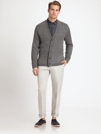 EXCLUSIVELY OURS. A cozy knit that offers instant style and elegance to any ensemble, shaped in waffle-textured linen for added luxury.ButtonfrontRibbed cuffs and hemLinenDry cleanImported EXCLUSIVELY OURS. A cozy knit that offers instant style and elegance to any ensemble, shaped in waffle-textured linen for added luxury.ButtonfrontRibbed cuffs and hemLinenDry cleanImported