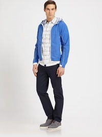 A lightweight, easy-going layering piece perfect for every weekend occasion, finished in classic-fitting, cotton.Zip frontAttached hoodSide slash pocketsCottonMachine washImported A lightweight, easy-going layering piece perfect for every weekend occasion, finished in classic-fitting, cotton.Zip frontAttached hoodSide slash pocketsCottonMachine washImported