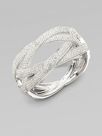 EXCLUSIVELY AT SAKS. A wide pattern of elegantly interwoven strands of pavé crystal creates a look of endless sparkle.Crystal Rhodium plated Diameter, about 2¼ Hinged with push-lock clasp Imported EXCLUSIVELY AT SAKS. A wide pattern of elegantly interwoven strands of pavé crystal creates a look of endless sparkle.Crystal Rhodium plated Diameter, about 2¼ Hinged with push-lock clasp Imported