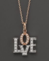 Diamond love pendant necklace in white gold and rose gold Diamond love pendant necklace in white gold and rose gold