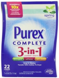 Purex Complete 3-in-1 Laundry Sheets, Spring Oasis, 22 Count Purex Complete 3-in-1 Laundry Sheets, Spring Oasis, 22 Count