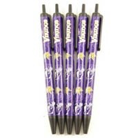 NFL Minnesota Vikings Disposable Black Ink Click Pens, 5-Pack NFL Minnesota Vikings Disposable Black Ink Click Pens, 5-Pack
