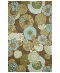 Mod-inspired blooms and pinwheel shapes twirl across the Promenade rug from Liora Manne, imparting vivacious character. Sky blues, hazelnuts and soft greens enhance any space. UV-stabilized polypropylene/acrylic blend offers the look of natural fibers but resists fading and wear, making the rug perfect for patios, kitchens or any indoor/outdoor area in need of a style boost. Mod-inspired blooms and pinwheel shapes twirl across the Promenade rug from Liora Manne, imparting vivacious character. Sky blues, hazelnuts and soft greens enhance any space. UV-stabilized polypropylene/acrylic blend offers the look of natural fibers but resists fading and wear, making the rug perfect for patios, kitchens or any indoor/outdoor area in need of a style boost.