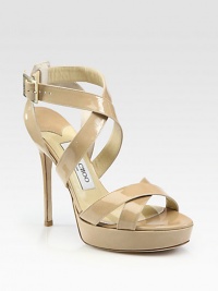 From the 24:7 Collection. Utterly irresistible, this strappy patent leather stiletto shines for the special occasion.Self-covered heel, 5¼ (130mm) Self-covered platform, 1¼ (30mm) Compares to a 4 heel (100mm) Adjustable ankle strap Leather lining and sole Padded insole Made in ItalyOUR FIT MODEL RECOMMENDS ordering one half size up as this style runs small. From the 24:7 Collection. Utterly irresistible, this strappy patent leather stiletto shines for the special occasion.Self-covered heel, 5¼ (130mm) Self-covered platform, 1¼ (30mm) Compares to a 4 heel (100mm) Adjustable ankle strap Leather lining and sole Padded insole Made in ItalyOUR FIT MODEL RECOMMENDS ordering one half size up as this style runs small.