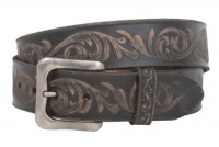 Snap On Soft Hand Floral Embossed Vintage Cowhide Full Grain Leather Casual Belt Snap On Soft Hand Floral Embossed Vintage Cowhide Full Grain Leather Casual Belt