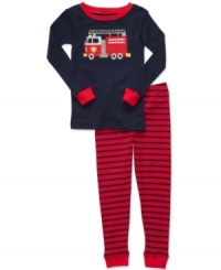 Snug like a bug in a rug. He'll be ultra-cozy and comfy in this fire truck pajama set from Carter's. Snug like a bug in a rug. He'll be ultra-cozy and comfy in this fire truck pajama set from Carter's.