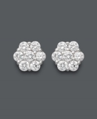 Indulge yourself in sparkle that forms a pretty pattern. These picturesque stud earrings by Arabella highlight chic clusters of round-cut Swarovski zirconias (1-5/8 ct. t.w.) set in 14k white gold. Approximate diameter: 2-1/2 mm. Indulge yourself in sparkle that forms a pretty pattern. These picturesque stud earrings by Arabella highlight chic clusters of round-cut Swarovski zirconias (1-5/8 ct. t.w.) set in 14k white gold. Approximate diameter: 2-1/2 mm.