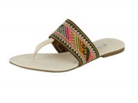 Cynthia Vincent womens love multi woven thong flats sandals 7.5 Cynthia Vincent womens love multi woven thong flats sandals 7.5