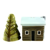 Mountain Cabin Pine Tree Salt and Pepper Shaker Set S&P Mountain Cabin Pine Tree Salt and Pepper Shaker Set S&P