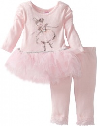 Blueberi Boulevard Baby-girls Infant Embroidered Ballerina Knit Set With Mesh Tutu Skirt, Pink, 12 Months Blueberi Boulevard Baby-girls Infant Embroidered Ballerina Knit Set With Mesh Tutu Skirt, Pink, 12 Months