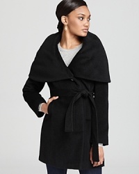 This hooded Elie Tahari wool-blend coat brings soft sophisticated to your schedule, perfect for workdays and weekends alike. A concealed front placket is polished, while one visible button at the neckline lends a chic pop of style. This hooded Elie Tahari wool-blend coat brings soft sophisticated to your schedule, perfect for workdays and weekends alike. A concealed front placket is polished, while one visible button at the neckline lends a chic pop of style.