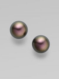 Modern yet classic, iridescent Tahitian pearls to wear everywhere. 12MM Tahitian pearls Sterling silver post back Made in Spain Modern yet classic, iridescent Tahitian pearls to wear everywhere. 12MM Tahitian pearls Sterling silver post back Made in Spain