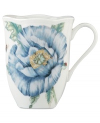 Now in bloom. The Butterfly Meadow Blue mug from Lenox features the sturdy, scalloped porcelain of original Butterfly Meadow dinnerware but with oversized peonies and other new blossoms in shades of blue. Now in bloom. The Butterfly Meadow Blue mug from Lenox features the sturdy, scalloped porcelain of original Butterfly Meadow dinnerware but with oversized peonies and other new blossoms in shades of blue.