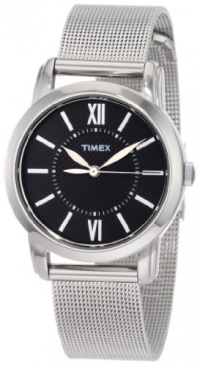 Timex Women's T2N680 Elevated Classics Dress Uptown Chic Black Dial Silver-Tone Stainless Steel Mesh Bracelet Watch Timex Women's T2N680 Elevated Classics Dress Uptown Chic Black Dial Silver-Tone Stainless Steel Mesh Bracelet Watch