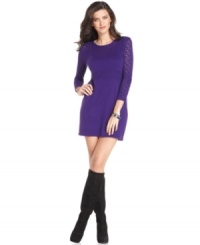 Look cozy and cute in this petite sweater dress from Spense! Wear with knee-high boots for a fashion-forward look. Look cozy and cute in this petite sweater dress from Spense! Wear with knee-high boots for a fashion-forward look.