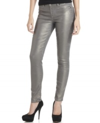 Heavy metal: these metallic coated jeans from Calvin Klein Jeans add instant edge to any wardrobe! Heavy metal: these metallic coated jeans from Calvin Klein Jeans add instant edge to any wardrobe!