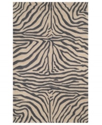 Venture outdoors with this chic area rug, displaying a classic zebra-print design. Hand-hooked of a durable polypropylene-acrylic blend, the Promenade rug can go virtually anywhere! Give some life to your outdoor patio or add some intrigue to your fashion-forward family room. Venture outdoors with this chic area rug, displaying a classic zebra-print design. Hand-hooked of a durable polypropylene-acrylic blend, the Promenade rug can go virtually anywhere! Give some life to your outdoor patio or add some intrigue to your fashion-forward family room.