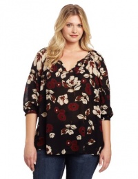 Lucky Brand Women's Plus-Size Travelers Printed Top Lucky Brand Women's Plus-Size Travelers Printed Top