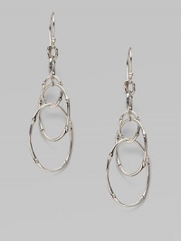 From the Bamboo Collection. Interlocking ovals of sterling silver bamboo elegantly dangle.Sterling silver Length, about 3 French wire Imported