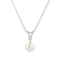 Sterling Silver Freshwater Cultured Pearl Pendant Necklace (7-8mm ), 18 Sterling Silver Freshwater Cultured Pearl Pendant Necklace (7-8mm ), 18