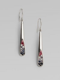 From the Eclipse Collection. A graceful elongated teardrop paved with an array of faceted gemstones at the tip, set within polished sterling silver.Blue sapphires, sky blue topaz, iolite and rhodoliteSterling silverLength, about 1½ Ear wireImported From the Eclipse Collection. A graceful elongated teardrop paved with an array of faceted gemstones at the tip, set within polished sterling silver.Blue sapphires, sky blue topaz, iolite and rhodoliteSterling silverLength, about 1½ Ear wireImported