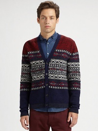 Featuring a beloved pattern and a modern fit, this virgin-wool sweater is decidedly a must-own knit.V-neckLong sleevesButton frontVirgin woolDry cleanImported Featuring a beloved pattern and a modern fit, this virgin-wool sweater is decidedly a must-own knit.V-neckLong sleevesButton frontVirgin woolDry cleanImported